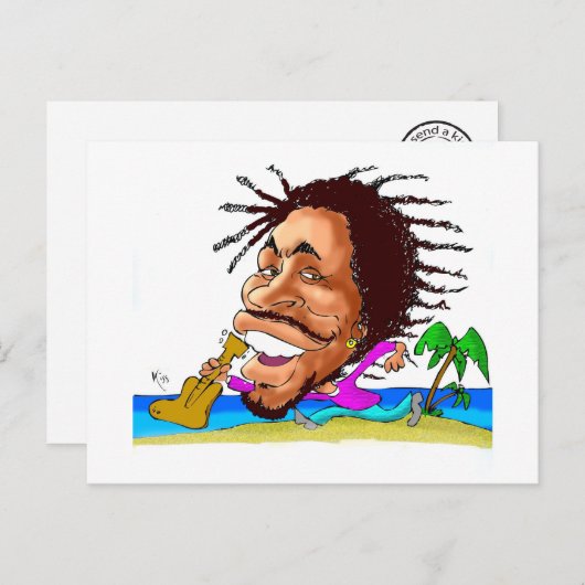 Carte Postale Baisers de Jamaïque BOB (Devant / Derrière)