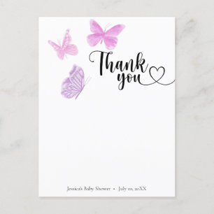 Carte Postale Baisers de papillon Merci
