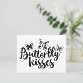 Carte Postale Baisers de papillon Papillons Mariage Noir Blanc (Debout devant)