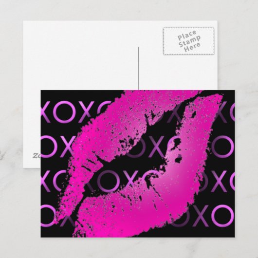 Carte Postale Baisers roses (Devant / Derrière)