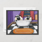 Carte Postale Baisse du mouton | Moutons dans un bain Illustrati (Devant / Derrière)