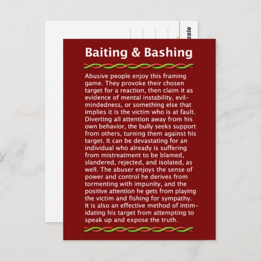 Carte postale Baiting & Bashing (Devant / Derrière)
