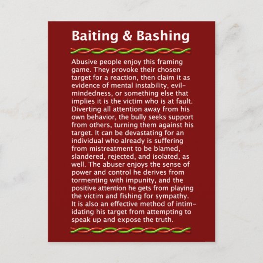 Carte postale Baiting & Bashing (Devant)
