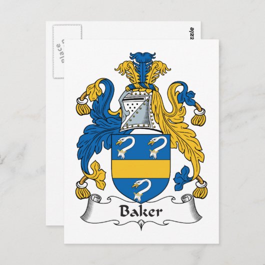 Carte Postale Baker Family Crest (Devant / Derrière)