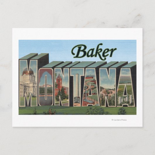 Carte Postale Baker, MontanaGrandes lettres ScènesBaker, MT (Devant)