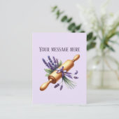 Carte Postale Bakery add message Business name rolling pin  (Debout devant)