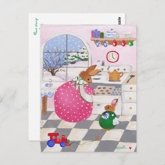 Carte postale Baking Bunny (Devant / Derrière)