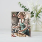 Carte Postale Baking Christmas Cookies Aquarelle (Debout devant)
