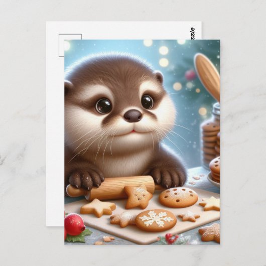 Carte Postale Baking de Noël de Otter (Devant / Derrière)