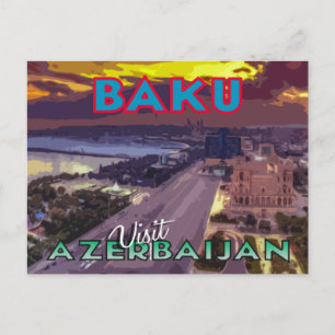 Carte Postale Bakou, Visit Azerbaijan Postcard