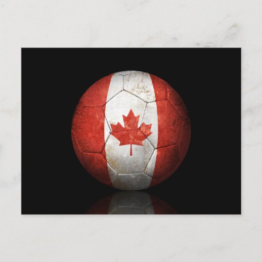 Carte Postale Bal De Football Du Drapeau Canadien Porté (Devant)