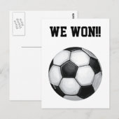 Carte Postale Bal De Football, Nous Avons Gagné ! (Devant / Derrière)
