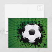 Carte Postale Bal de football sur les rayons Arrière - plan (Devant / Derrière)