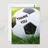 Carte Postale Bal de soccer classique Merci (Devant / Derrière)