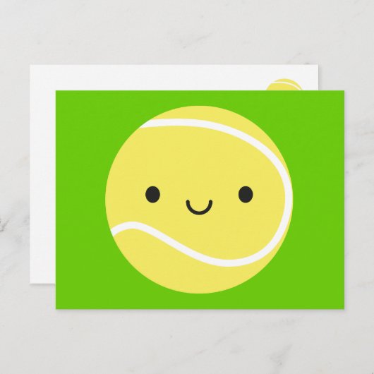 Carte Postale Bal de tennis de Kawaii (Devant / Derrière)