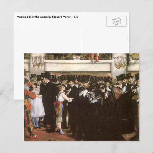 Carte Postale Bal masqué à l'Opéra par Édouard Manet (Devant / Derrière)