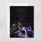 Carte Postale Bal Masquerade violet Quinceanera 15e anniversaire (Devant / Derrière)