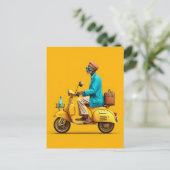 Carte Postale Balade en scooter Retro élégant (Debout devant)
