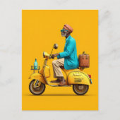 Carte Postale Balade en scooter Retro élégant (Devant)