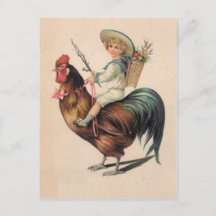 Carte Postale Balade vintage pour coq