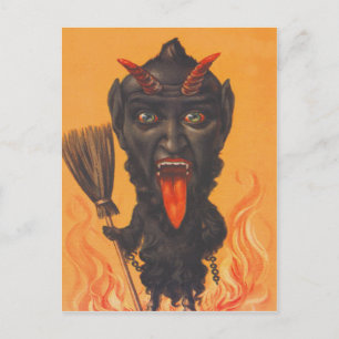 Carte Postale Balai des Enfers de Krampus Chaînes