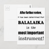 Carte Postale Balalaika instrument le plus important (Devant / Derrière)