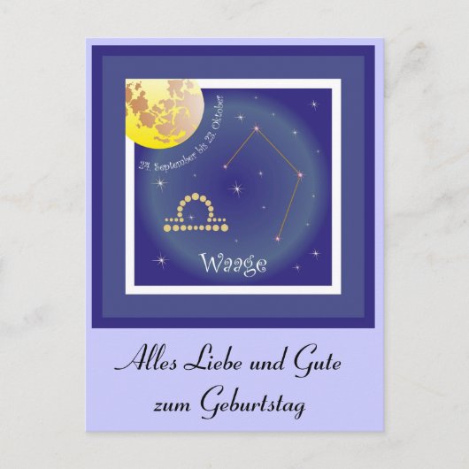 Carte Postale Balance 24 septembre au 23 octobre (Devant)