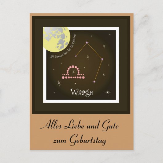 Carte Postale Balance 24 septembre au 23 octobre (Devant)