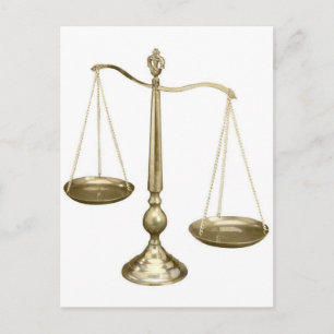 Carte Postale balance or de justice