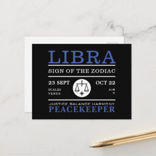 Carte Postale Balance Signe du zodiaque, Astrologique