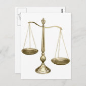 Carte Postale balances d'or de la justice (Devant / Derrière)
