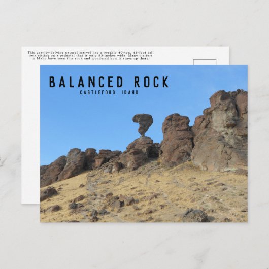 Carte postale Balancing Rock Idaho Photo (Devant / Derrière)
