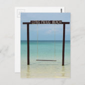 Carte Postale balançoire de plage tropicale (Devant / Derrière)