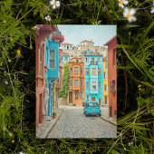 Carte postale Balat Istanbul Turkey Watercolor