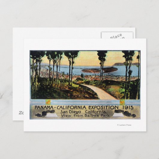 Carte Postale Balboa Park Vue de la ville, Panama-CA Expo (Devant / Derrière)