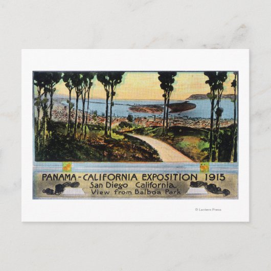 Carte Postale Balboa Park Vue de la ville, Panama-CA Expo (Devant)