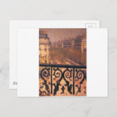 Carte Postale Balcon à Paris par Gustave Caillebotte (Devant / Derrière)