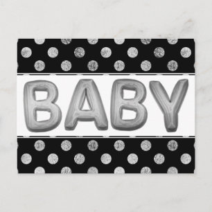 Carte Postale Balcon bébé Unisex Silver Douche ou Révéler