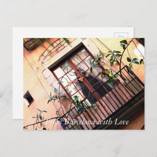 Carte Postale Balcon de Barcelone (Devant / Derrière)
