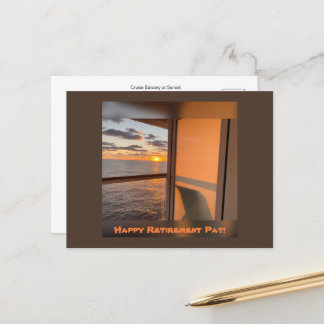 Carte Postale Balcon de croisière au coucher du soleil