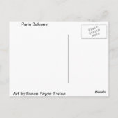 Carte Postale Balcon Paris (Dos)