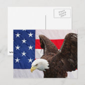 Carte Postale Bald Eagle avec le drapeau américain (Devant / Derrière)