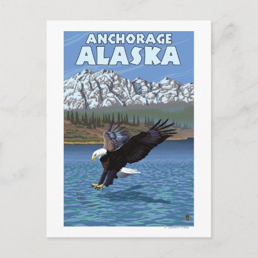 Carte Postale Bald Eagle Diving - Anchorage, Alaska (Devant)