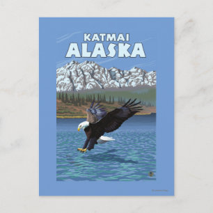 Carte Postale Bald Eagle Diving - Katmai, Alaska