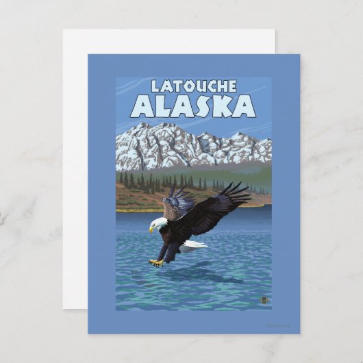 Carte Postale Bald Eagle Diving - Latouche, Alaska (Devant / Derrière)
