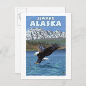 Carte Postale Bald Eagle Diving - Seward, Alaska (Devant / Derrière)