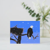 Carte Postale Bald Eagle en hiver - Art original de la faune (Debout devant)