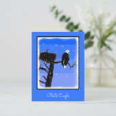 Carte Postale Bald Eagle en hiver - Art original de la faune (Debout devant)