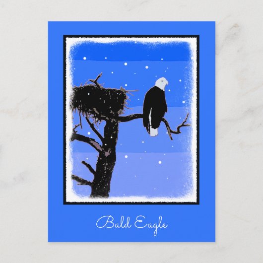 Carte Postale Bald Eagle en hiver - Art original de la faune (Devant)