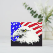 Carte postale Bald Eagle et American Flag (Debout devant)